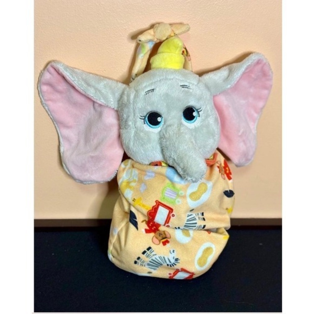 Disney Dumbo Plush 10in Disney Babies Swaddle Pouch Circus Elephant Toy